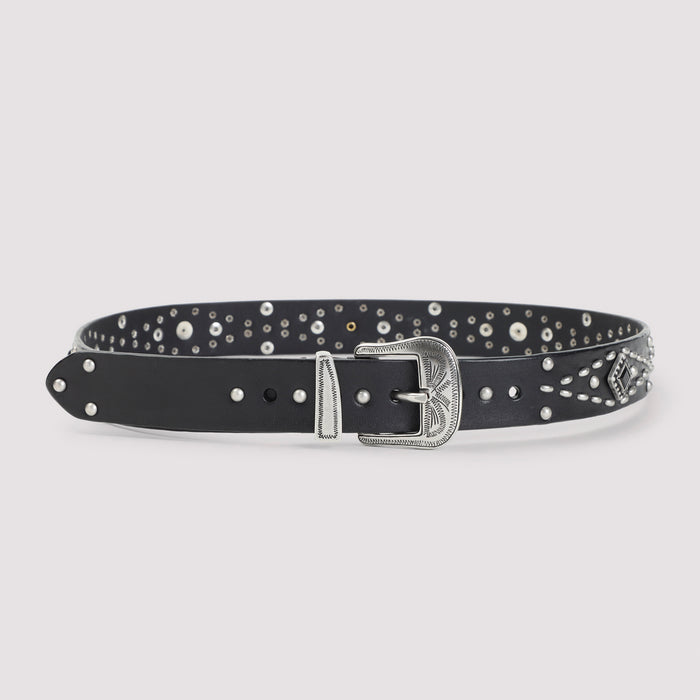 Studded Belt Black Cow Leather