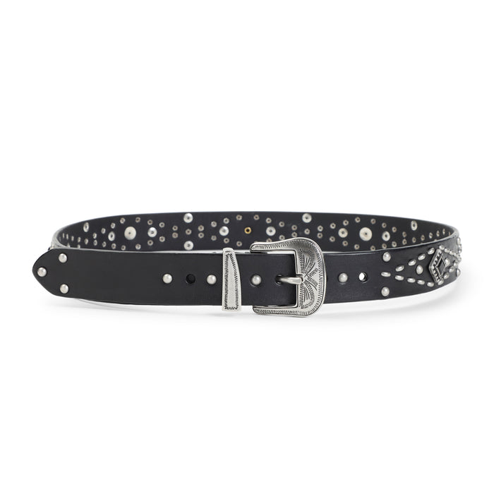 Studded Belt Black Cow Leather
