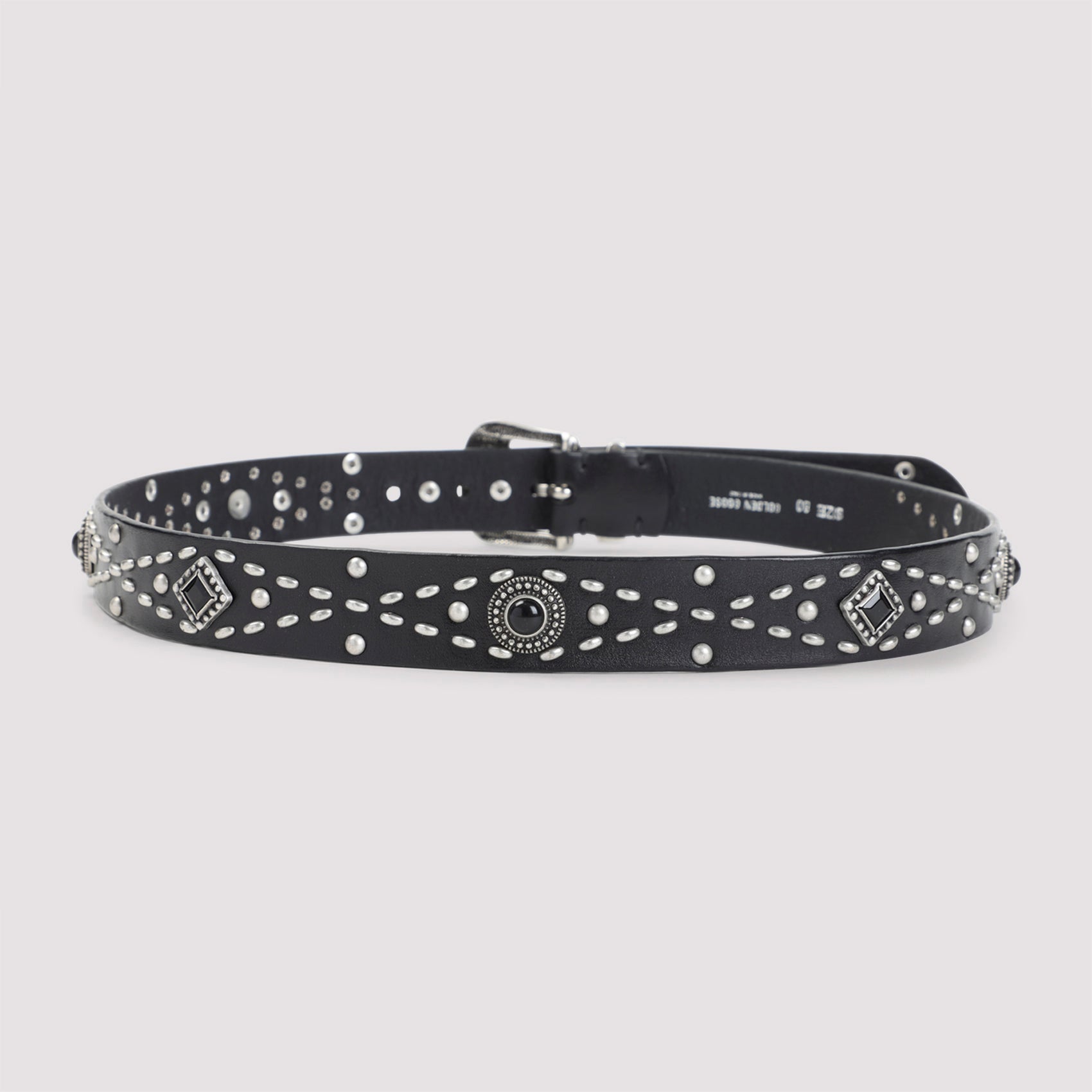 Studded Belt Black Cow Leather