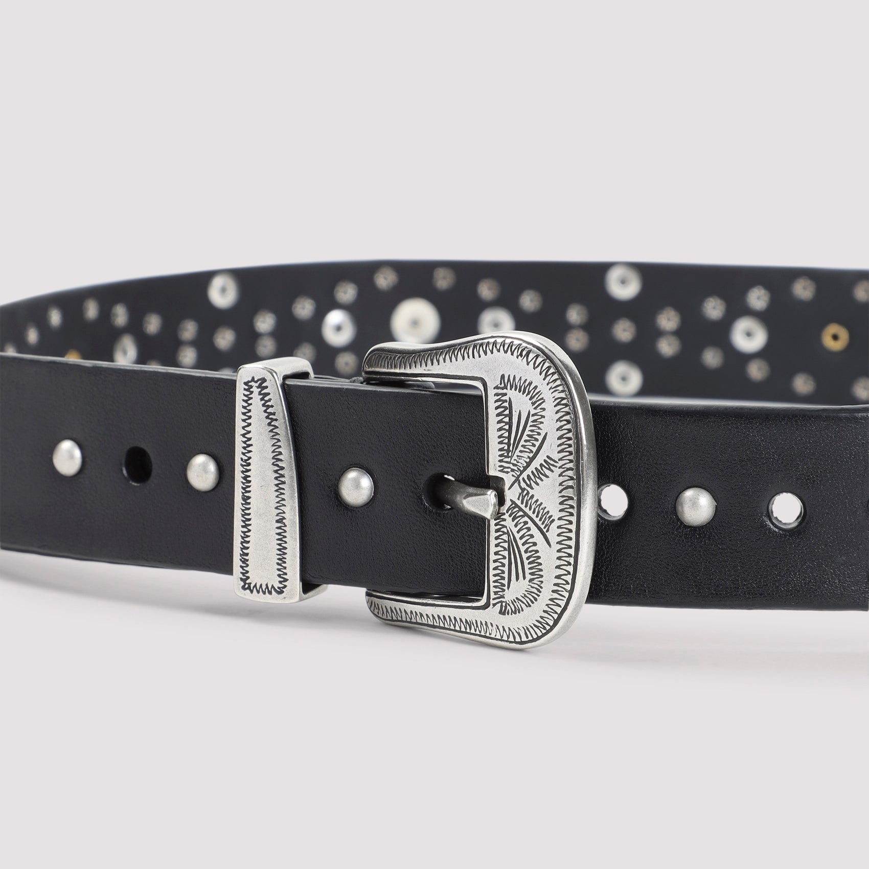 Studded Belt Black Cow Leather