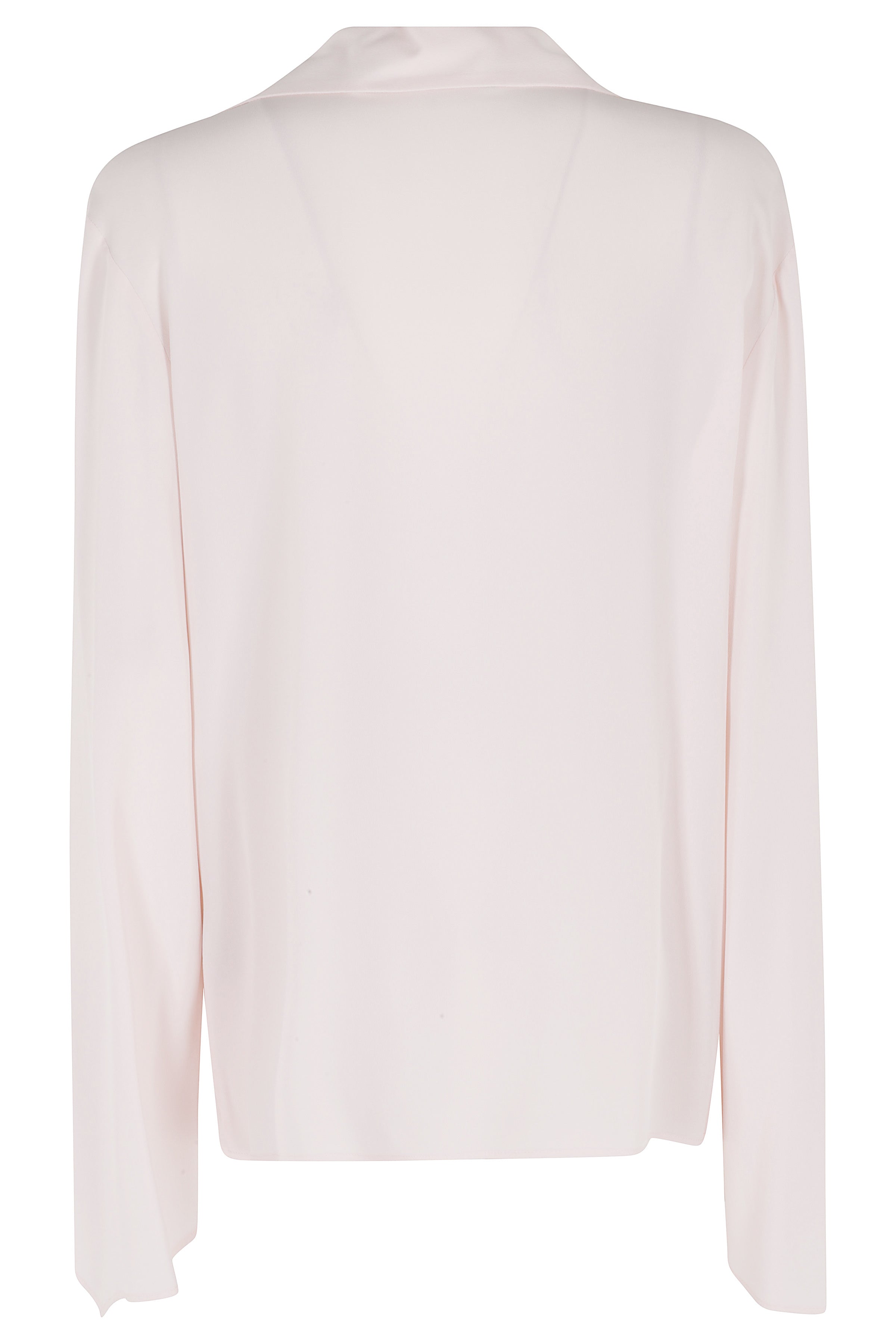 Blusa Scollo V Maniche Aperte Crepe De Chine Pink & Purple Acetato Seta Camicia