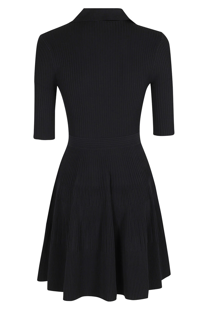 Patricia Polo Mini Dress Black Rayon Nylon Elastane Abito