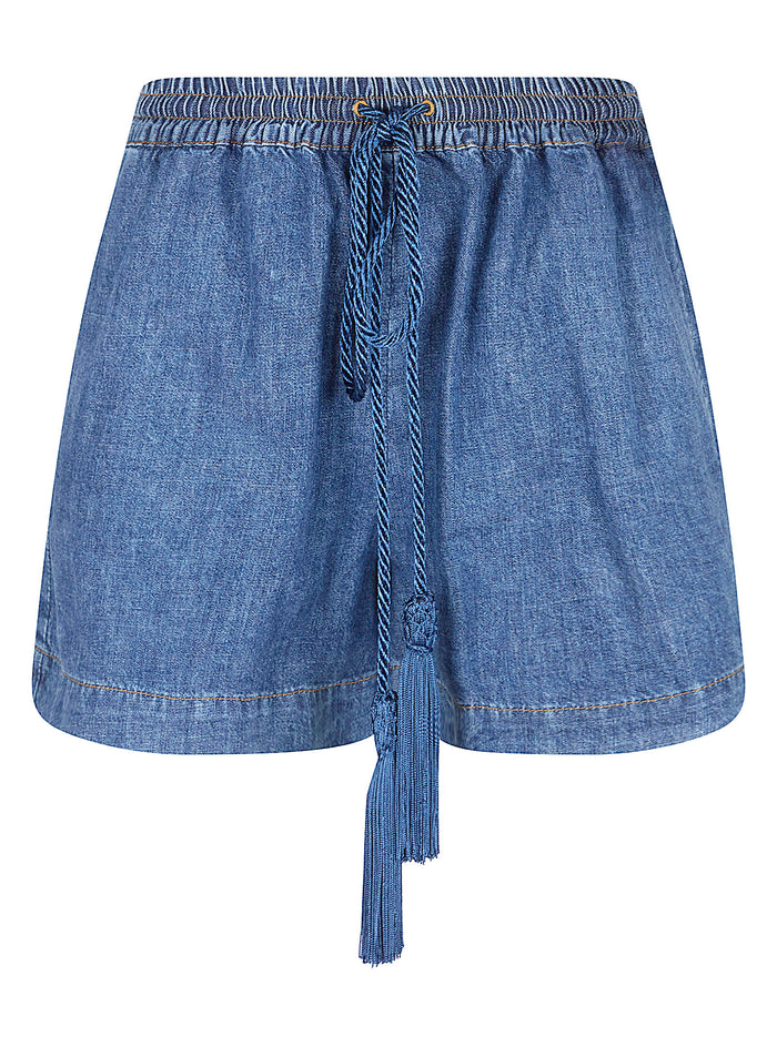 Short Denim | Solid Chambray Blu Medio Blue Jean