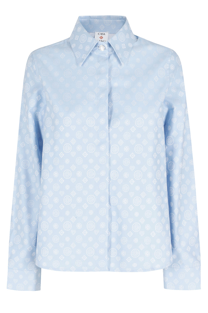 Monogram Shirt Blue Cotton Camicia
