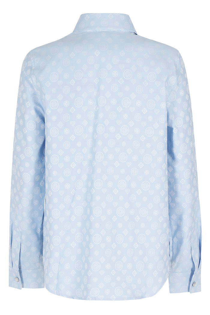 Monogram Shirt Blue Cotton Camicia