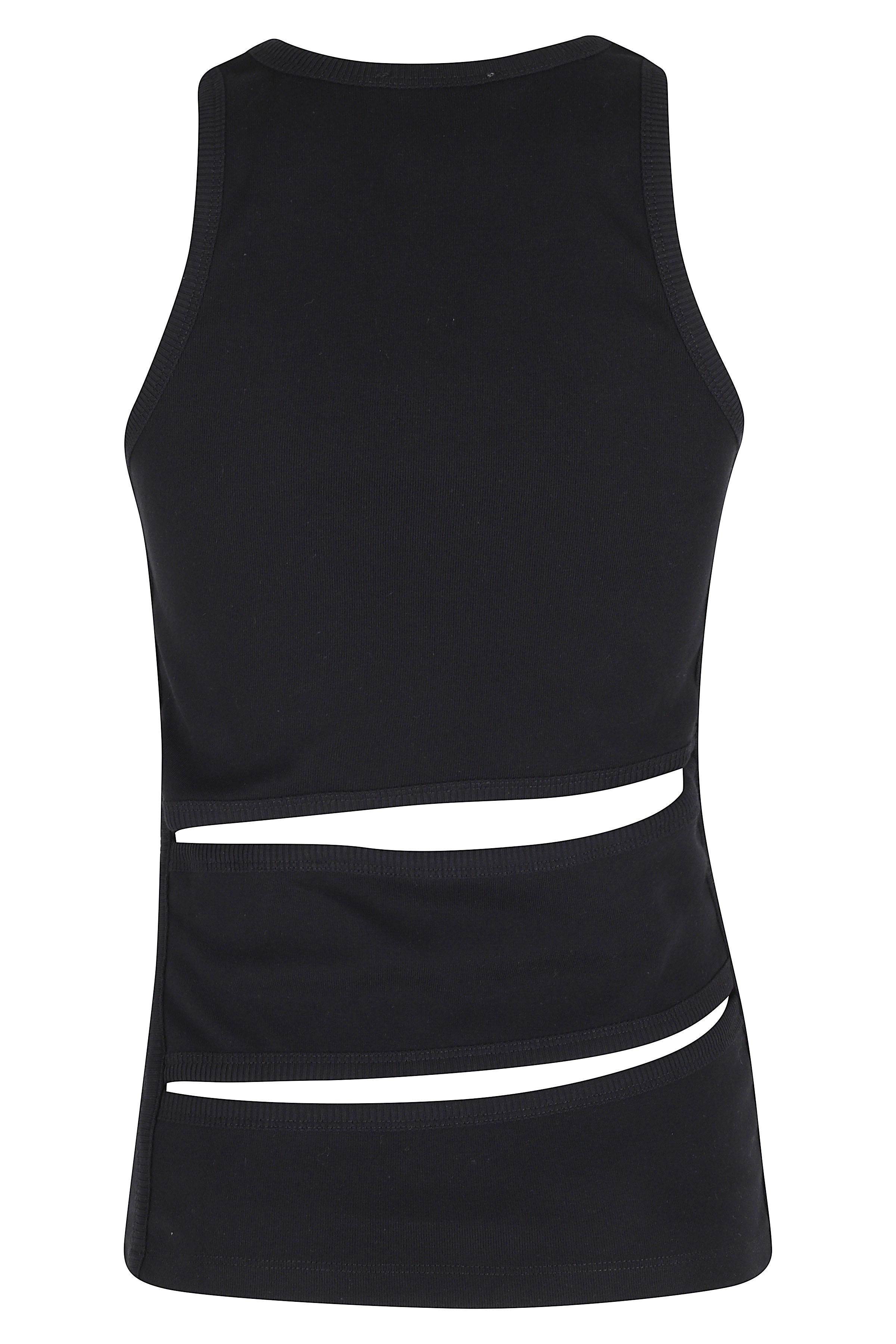 Spiral Tank Top Black Cotton