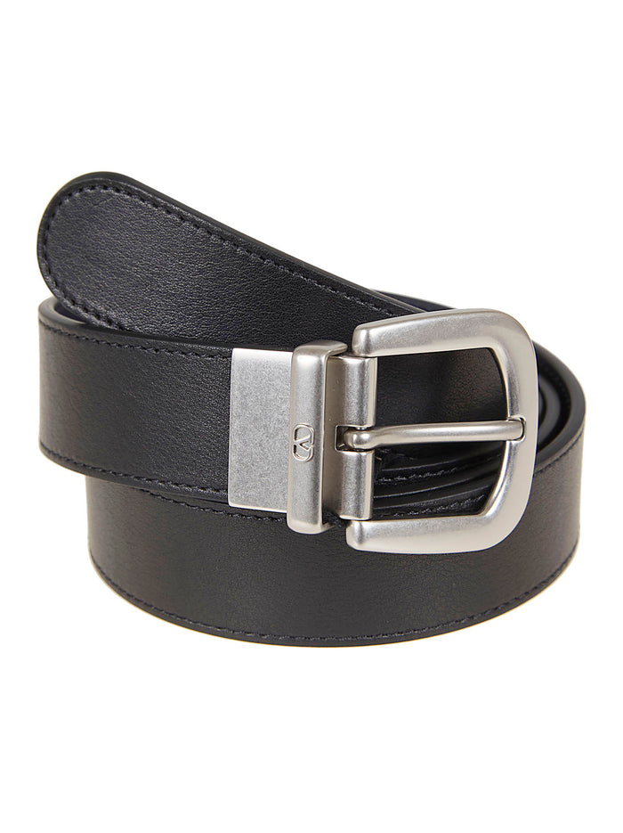Reversible Buckle Belt H. 30 Mini Vlogo Signature Black Cintura