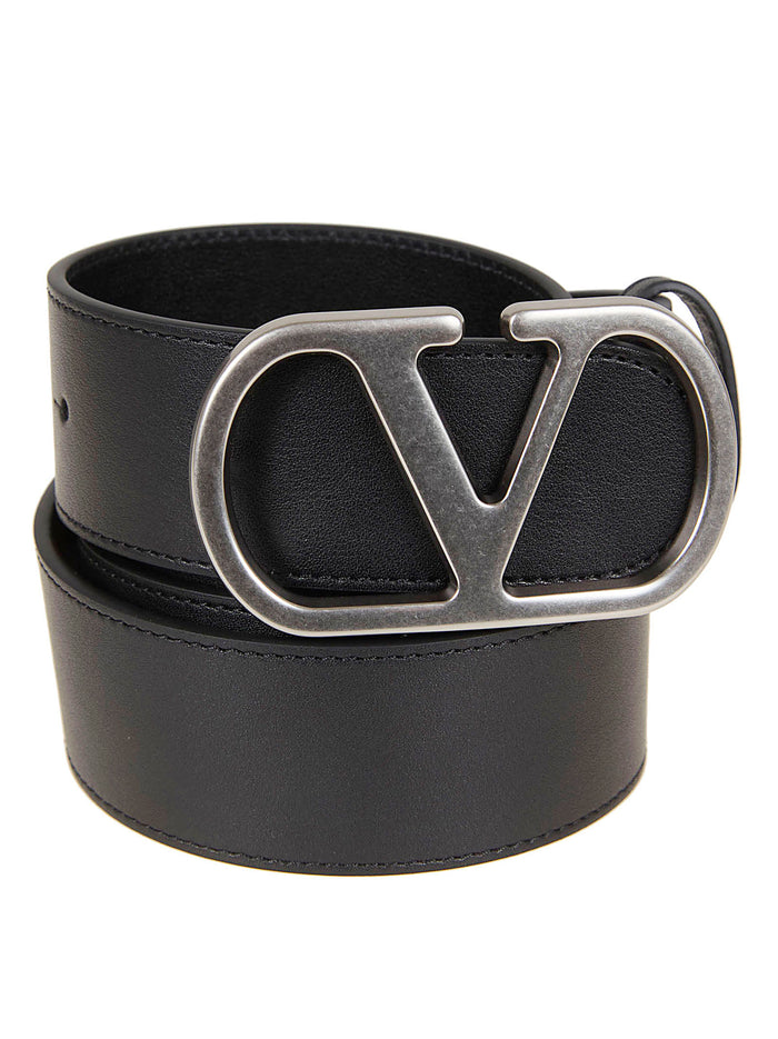 Belt H. 40 V Logo Signature Black Cintura