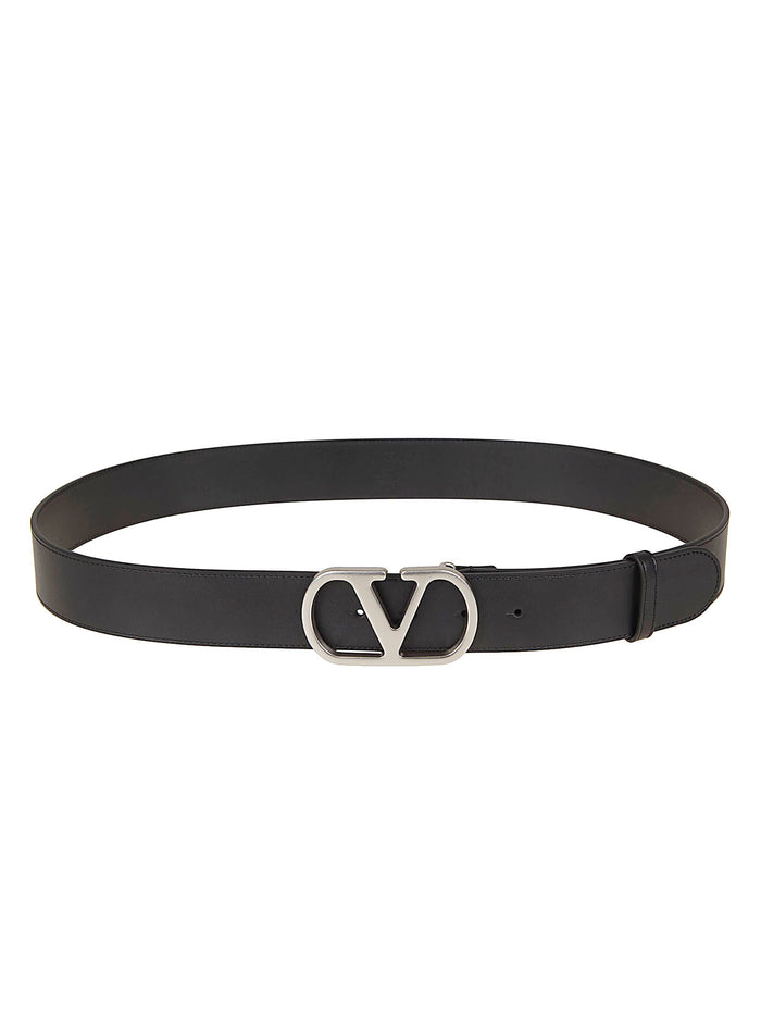 Belt H. 40 V Logo Signature Black Cintura