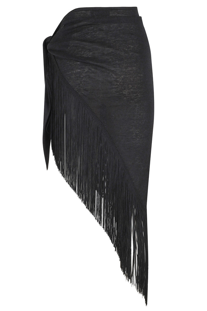 Mermaid Inside Pareo Skirt Black Lino Finiture: Viscosa