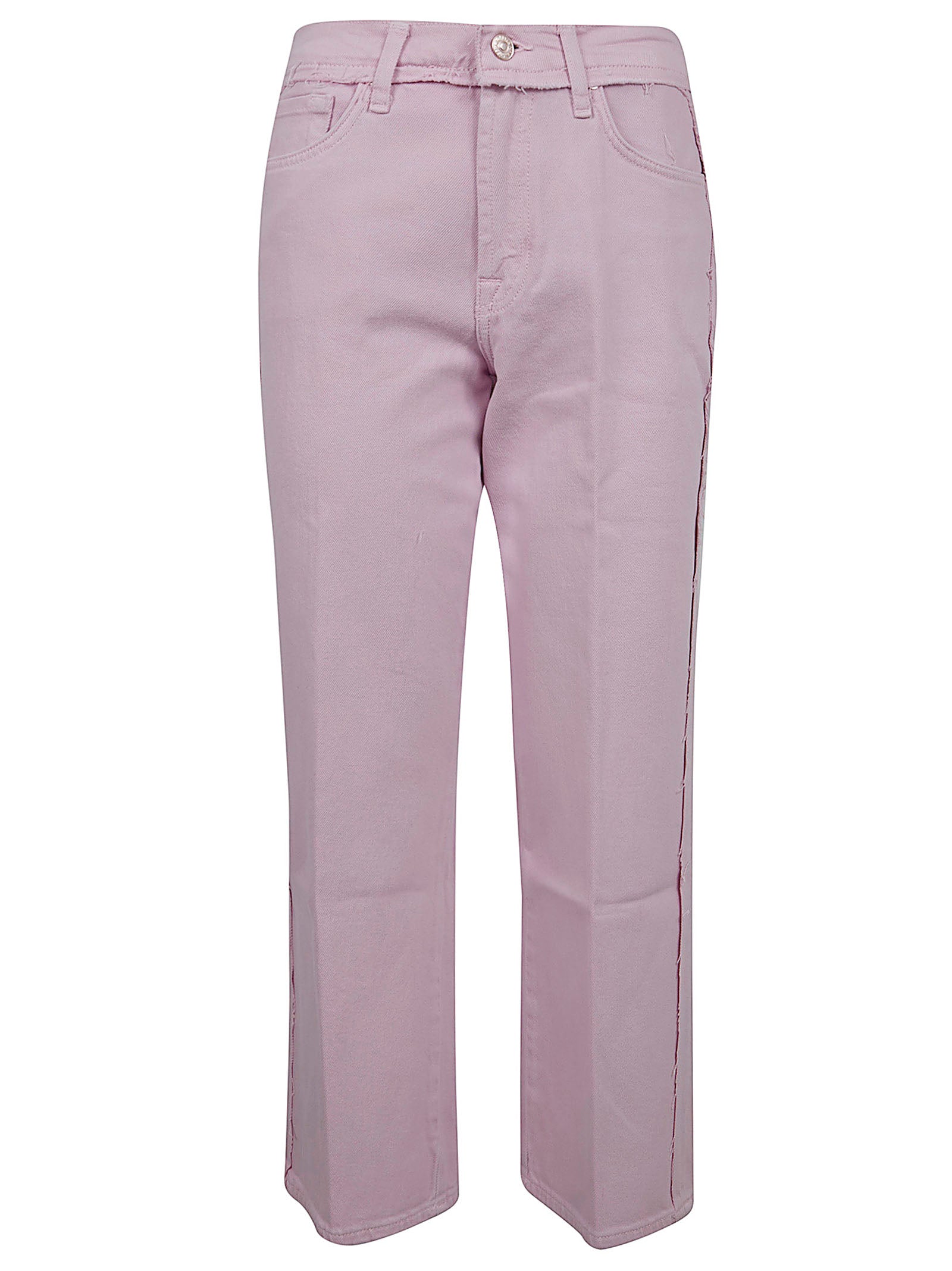 Stovepipe Straight Ankle Pink & Purple Cotton Ea Jean
