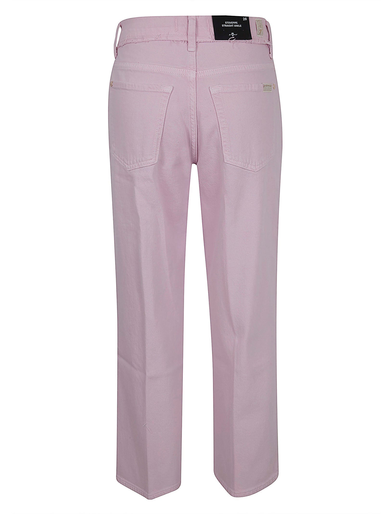 Stovepipe Straight Ankle Pink & Purple Cotton Ea Jean