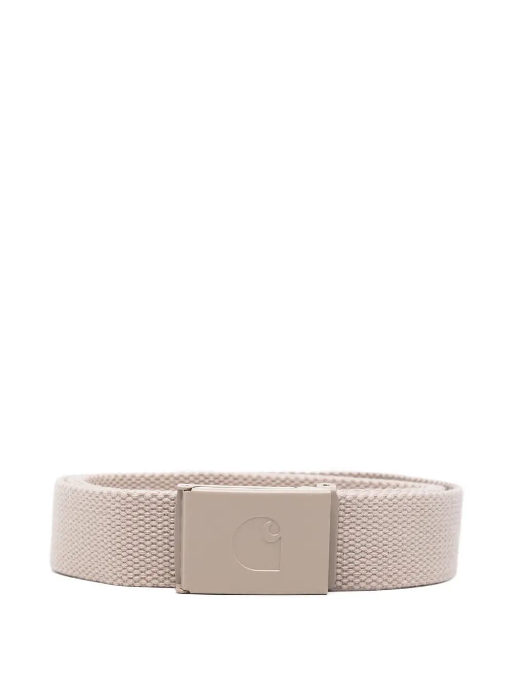 C-logo Belt Tonal White Polyester Canvas