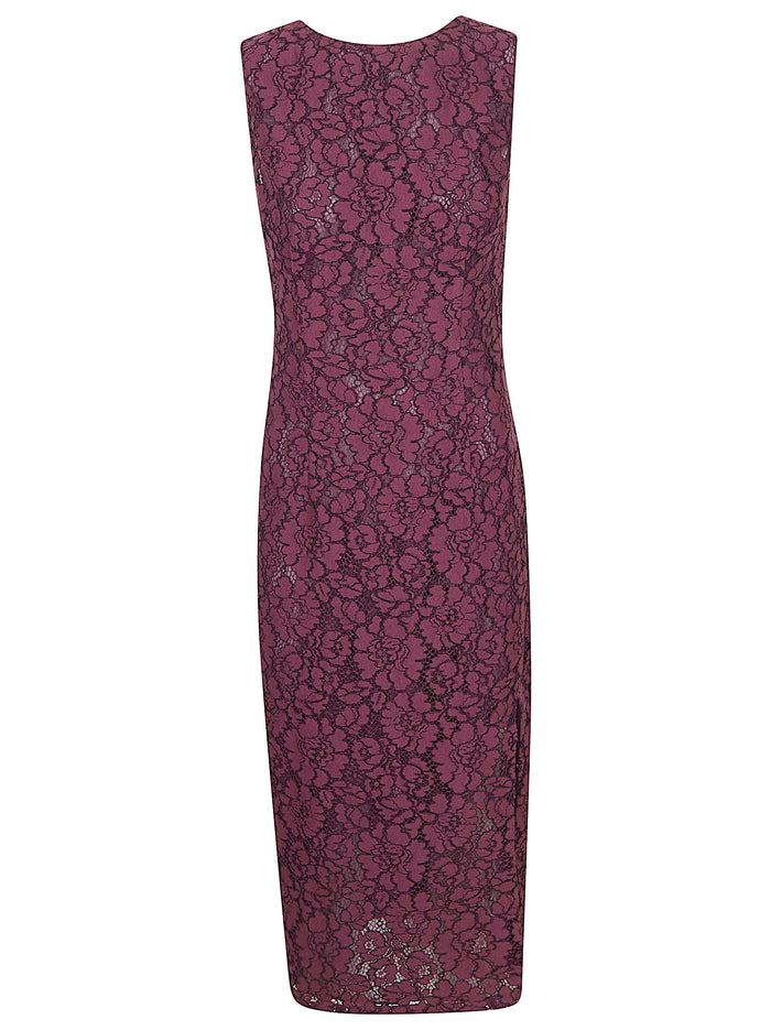 Drupa Abito Pizzo Rebrode Pink & Purple Co Pa Vi - Fod Fodera: Pl