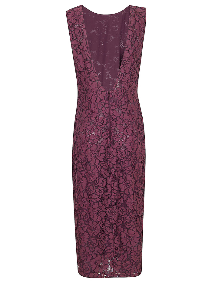 Drupa Abito Pizzo Rebrode Pink & Purple Co Pa Vi - Fod Fodera: Pl