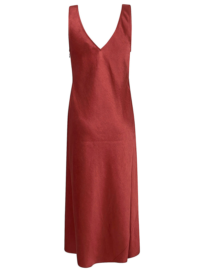 Woven-a Line-dresses Red Abito