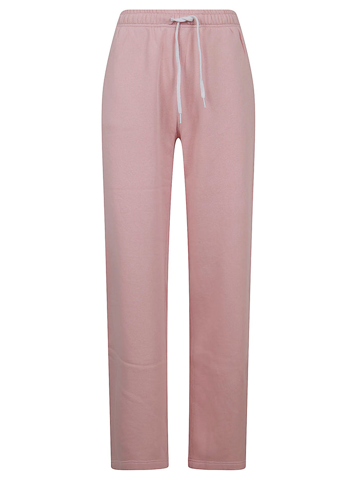 Knit-open Bottom Sweatpant-pants Pink & Purple Cotton Polyester Pantaloni