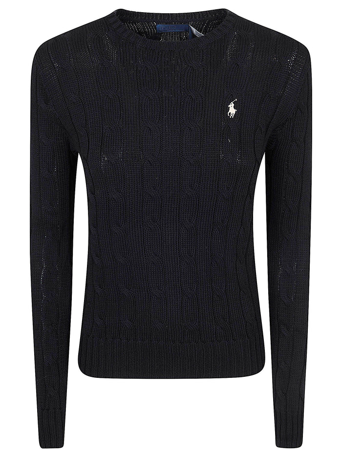 Julianna-long Sleeve-pullover Black Cotton Maglia