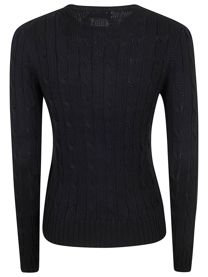 Julianna-long Sleeve-pullover Black Cotton Maglia
