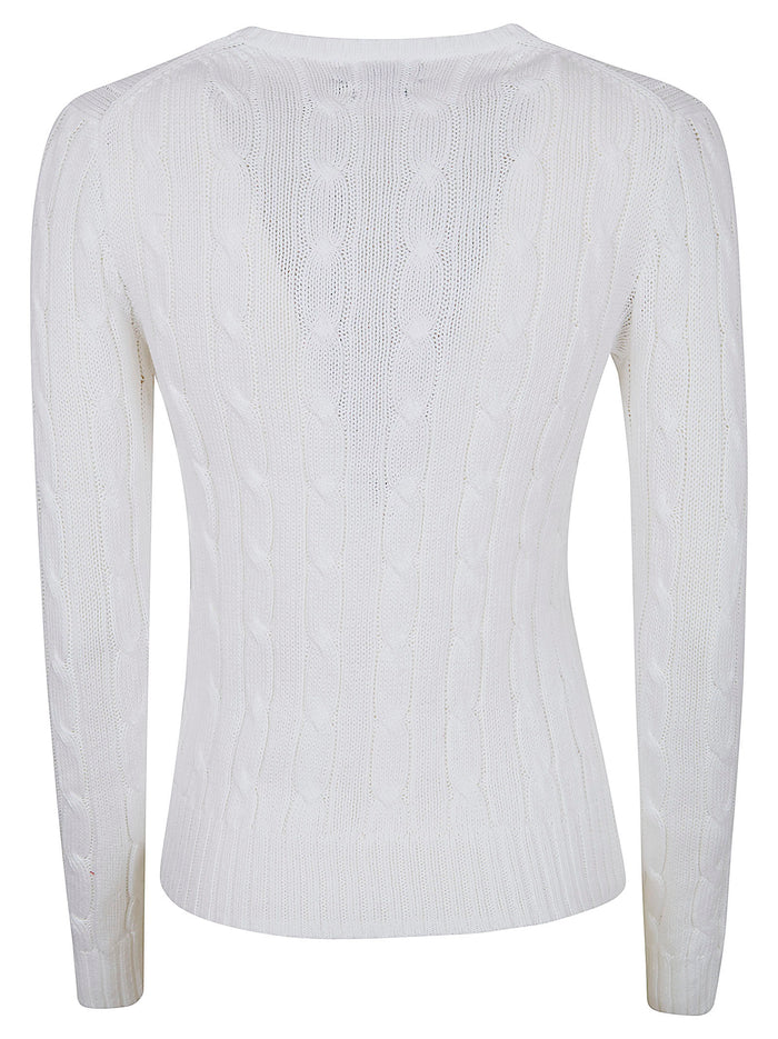 Julianna-long Sleeve-pullover White Cotton Maglia
