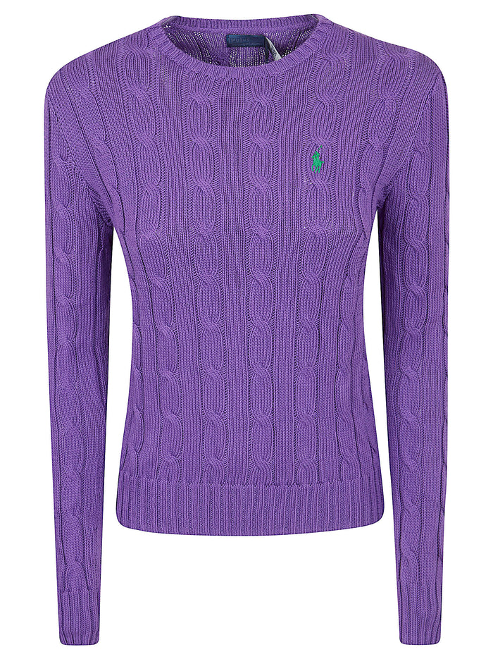 Julianna-long Sleeve-pullover Pink & Purple Cotton Maglia