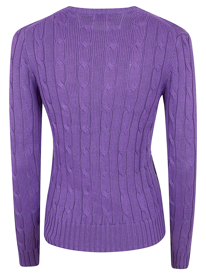 Julianna-long Sleeve-pullover Pink & Purple Cotton Maglia