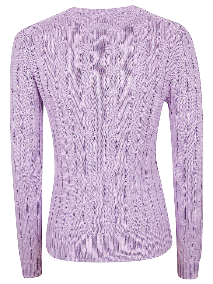 Julianna-long Sleeve-pullover Pink & Purple Cotton Maglia