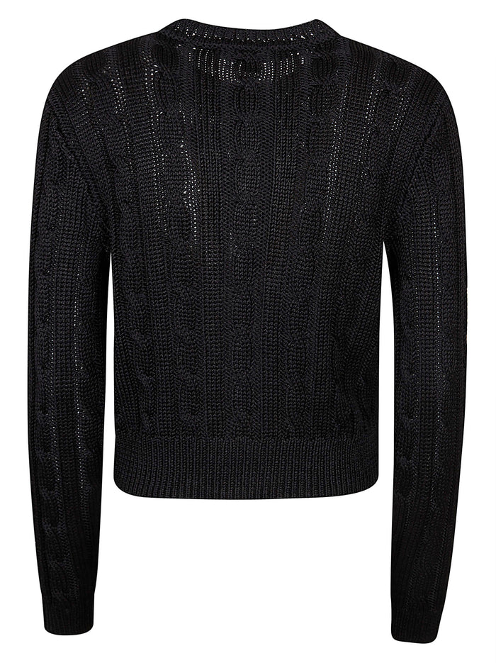 Crp Cbl Crd-long Sleeve-cardigan Black Silk (tussah) Maglia