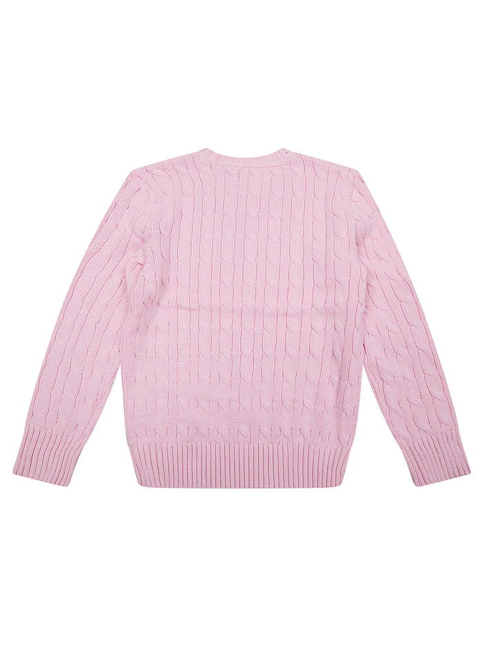 Ls Cable Cn-tops-sweater Pink & Purple Cotton Maglia
