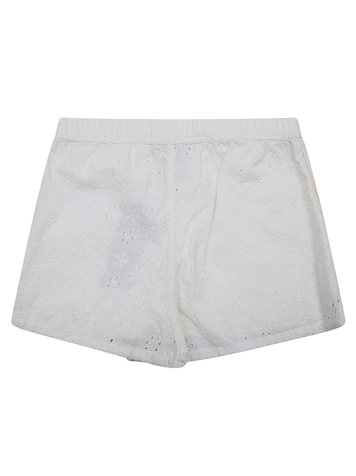 Woven-shorts White Cotton Pantaloni