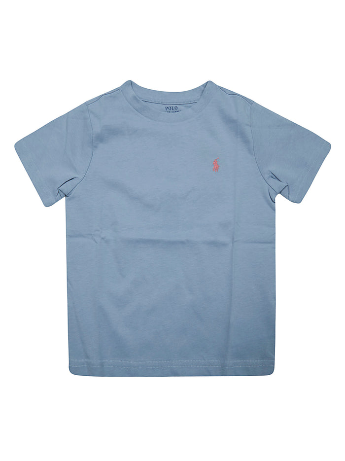 Ss Cn-Tops-T-Shirt Blue Cotton