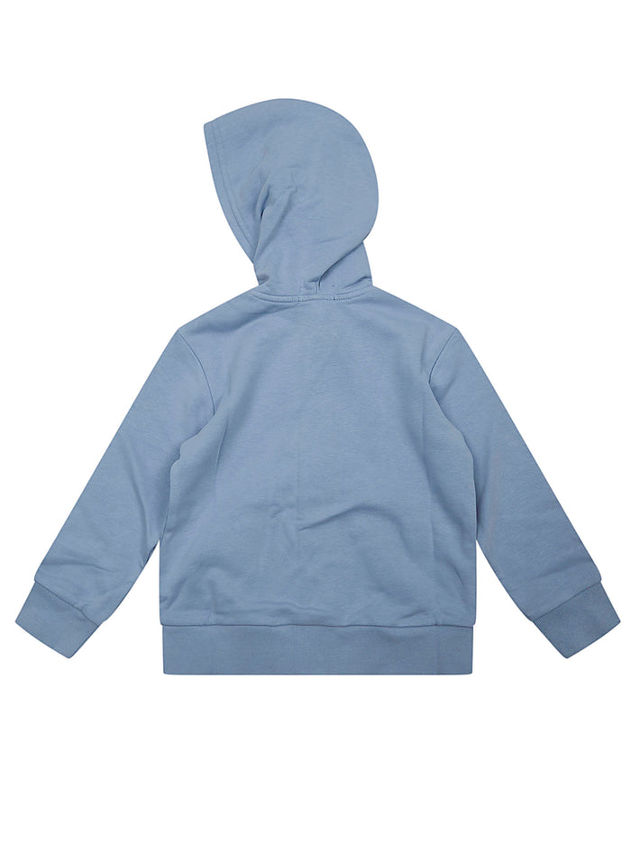 Ls Fz Hood-knit Shirts-sweatshirt Blue Cotton Polyester Felpa