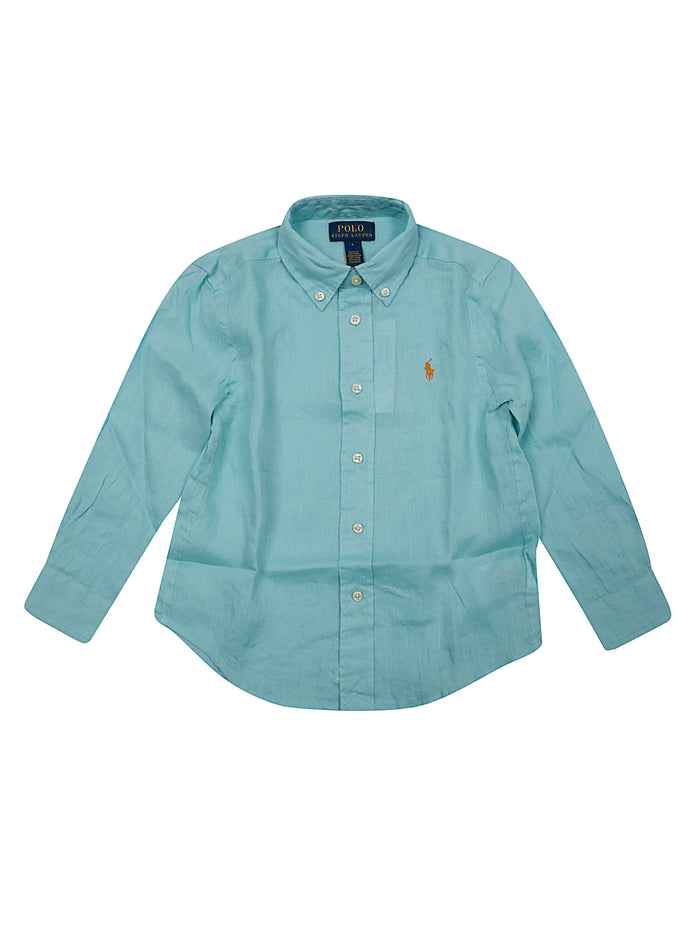 Clbdppc-shirts-sport Shirt Blue Linen Camicia