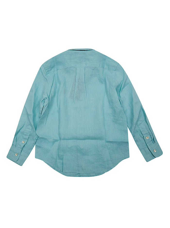 Clbdppc-shirts-sport Shirt Blue Linen Camicia