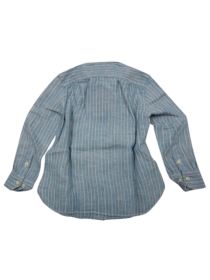 Woven-Sport Shirt-Shirt Blue Linen Camicia