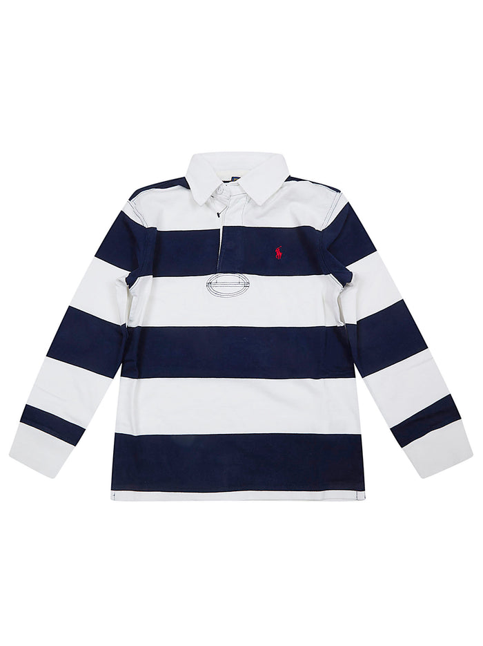 Ls Yd Rugby-knit Shirts-rugby White Cotton Camicia