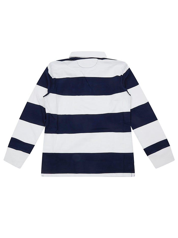 Ls Yd Rugby-knit Shirts-rugby White Cotton Camicia