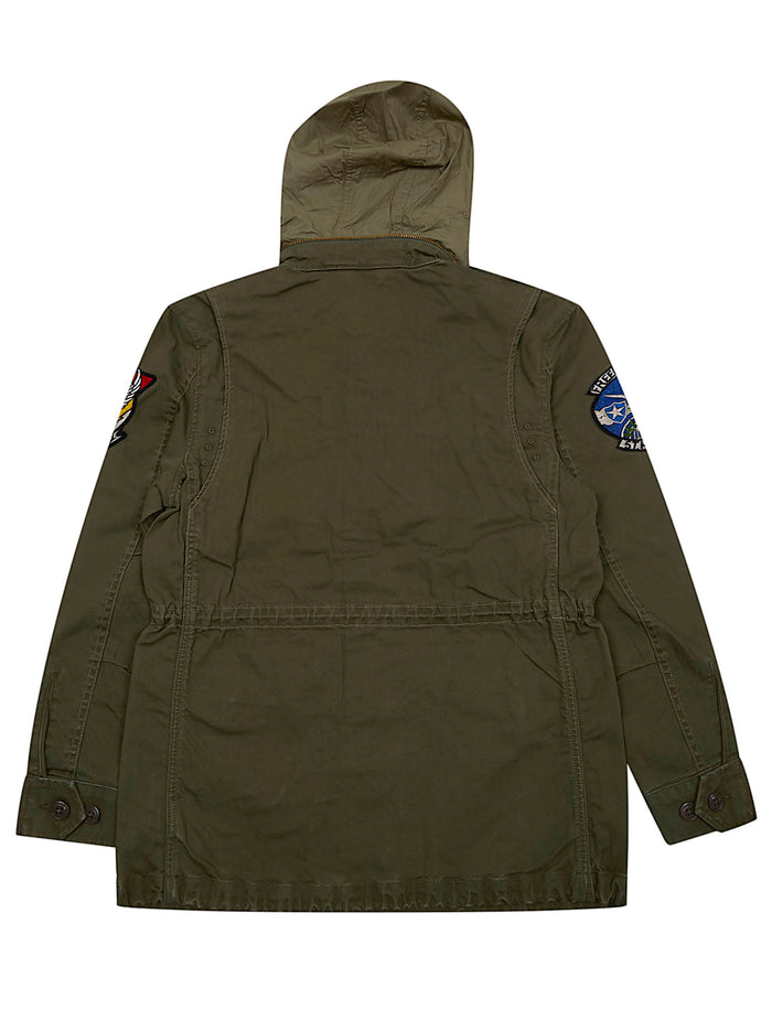 Icon Jacket-outerwear-field Jacket Green Cotton Giacca