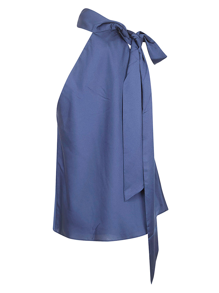Woven-Camisole-Pullover Blue Polyester (recycled) Maglia