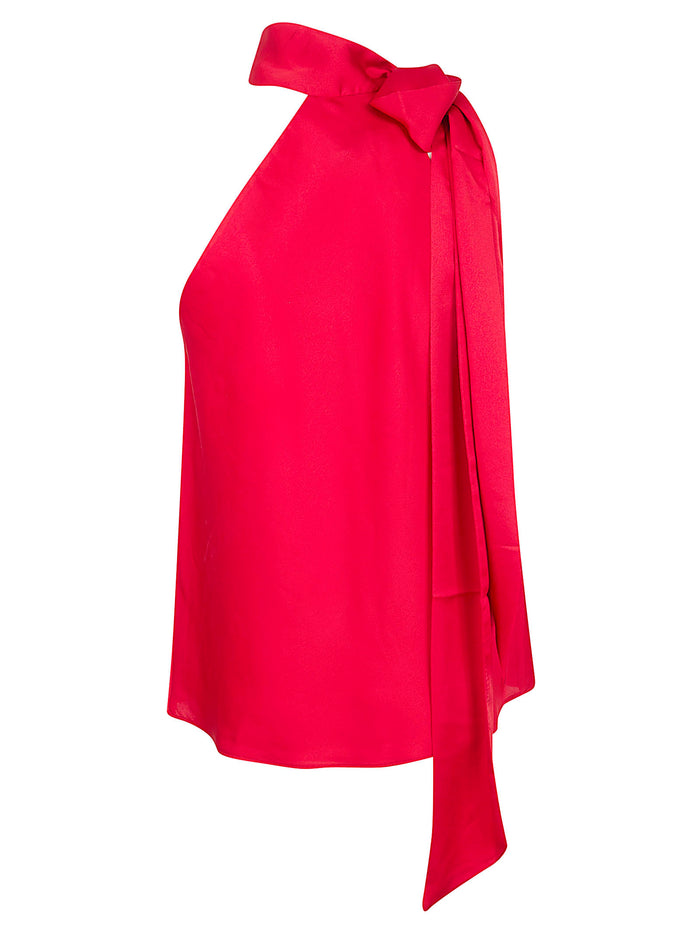 Woven-camisole-pullover Red Polyester (recycled) Maglia