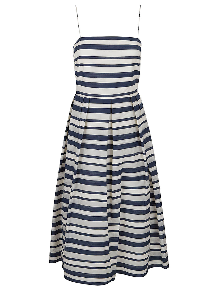 Woven-fit & Flare-dresses Navy/cream Multi Cotton Nylon Abito