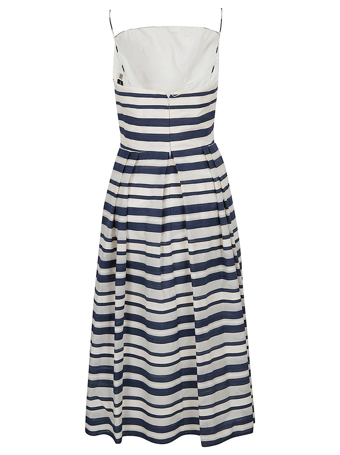 Woven-fit & Flare-dresses Navy/cream Multi Cotton Nylon Abito