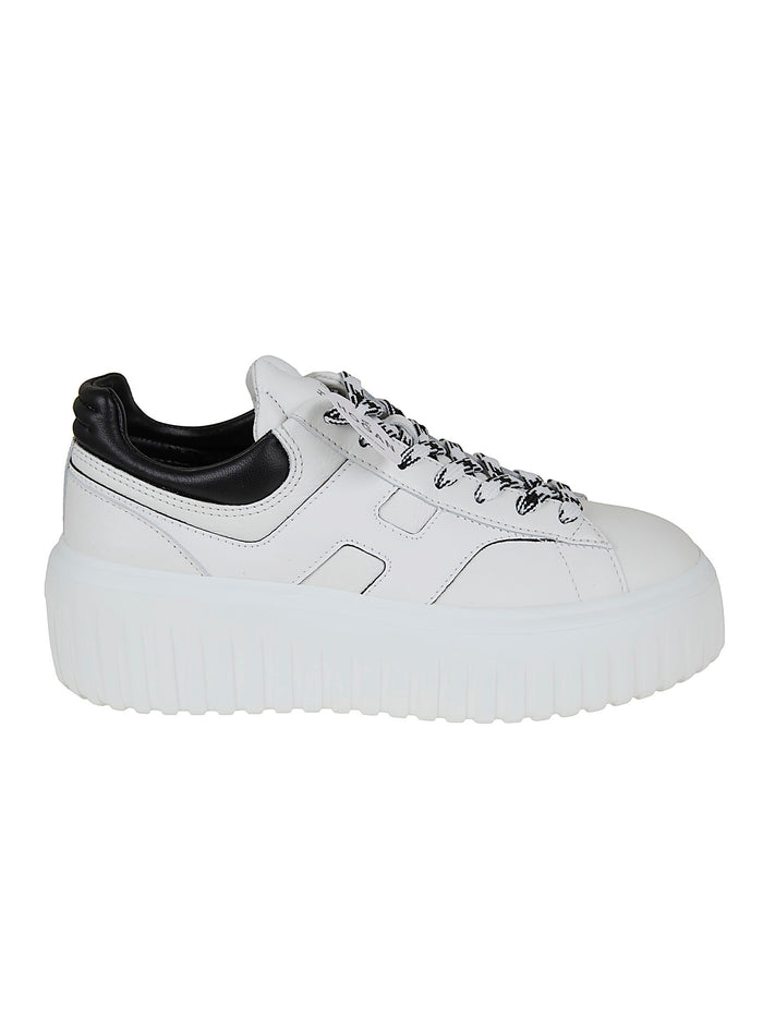 H-stripes Allacciato H Lissata White Calfskin Mutton Calzature