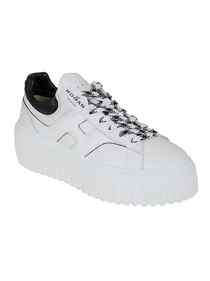 H-stripes Allacciato H Lissata White Calfskin Mutton Calzature