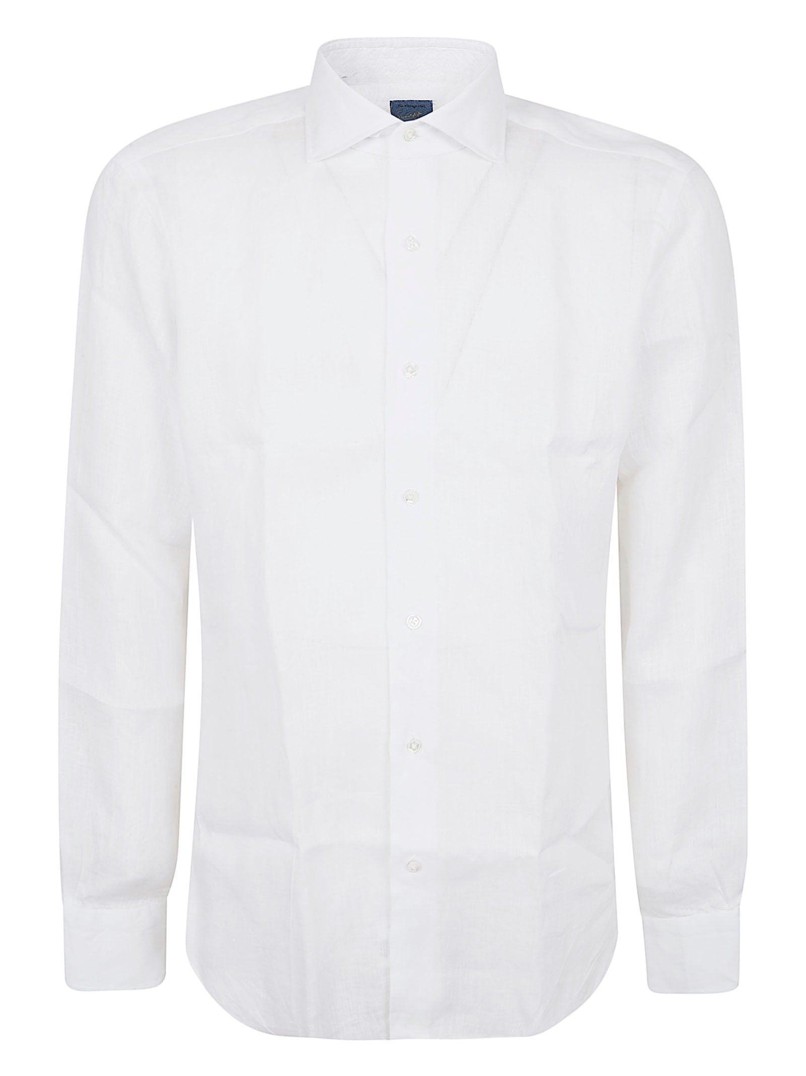 Neck Shirt White Linen Camicia