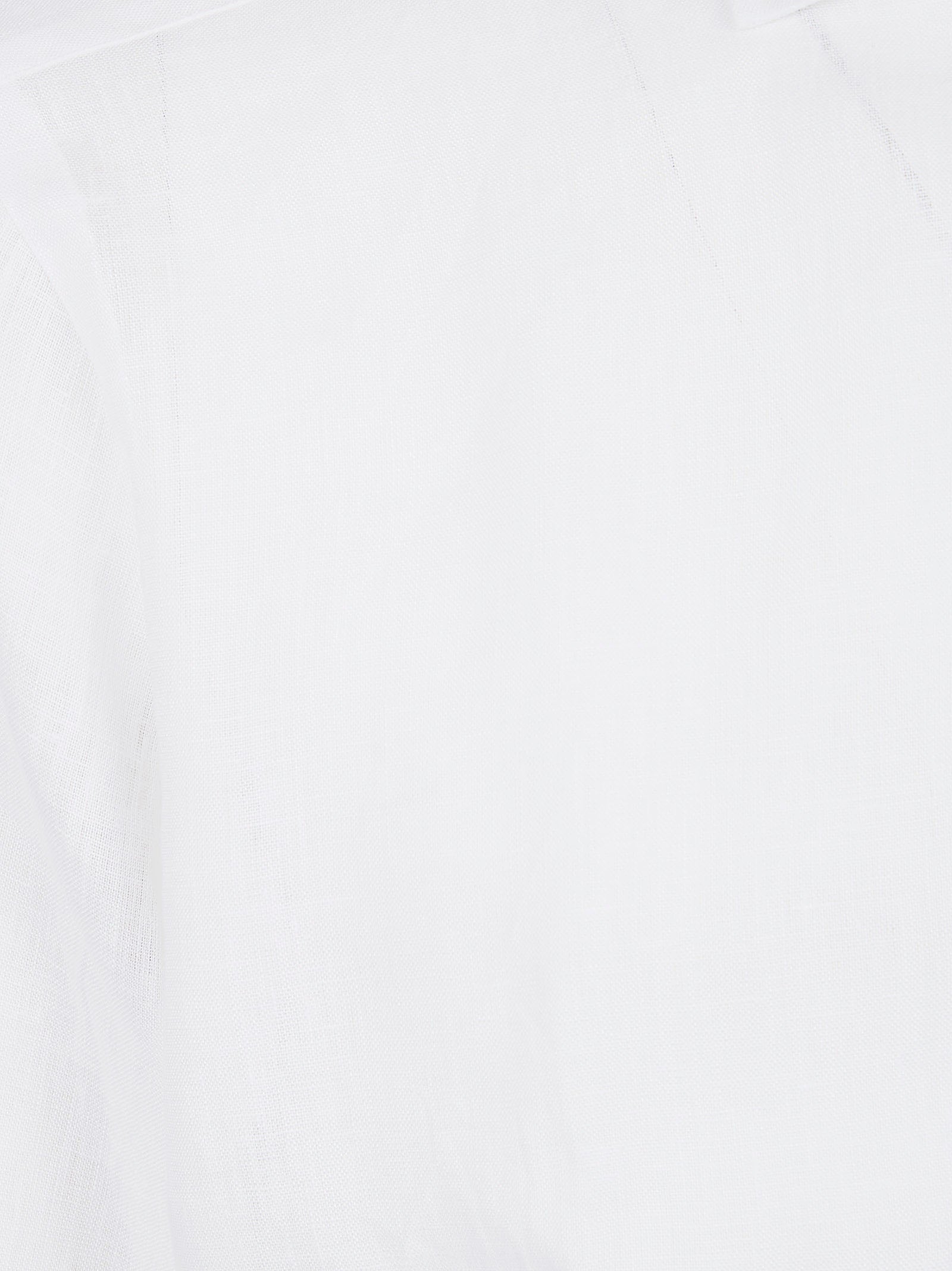 Neck Shirt White Linen Camicia