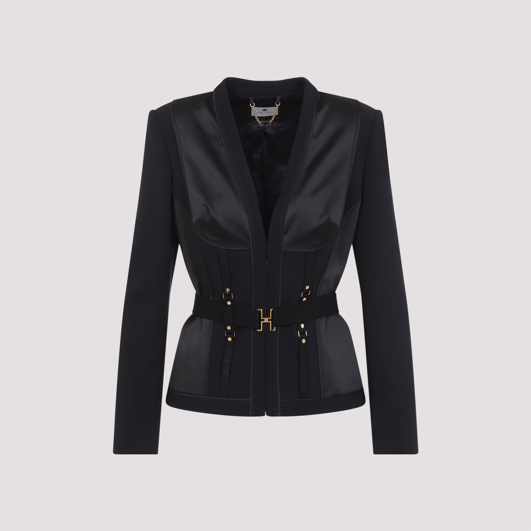 Bondage Jacket Black Polyester Elastane
