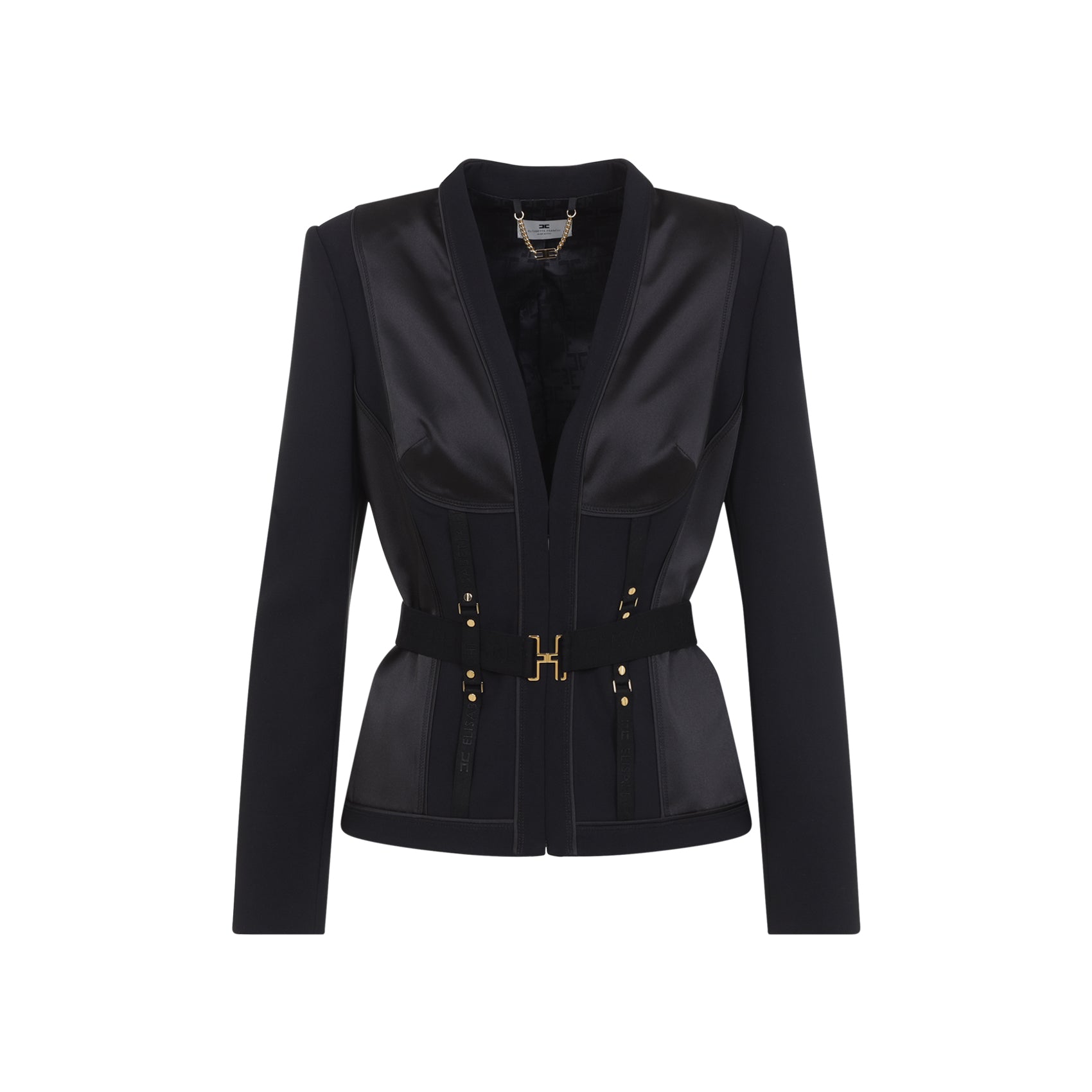 Bondage Jacket Black Polyester Elastane