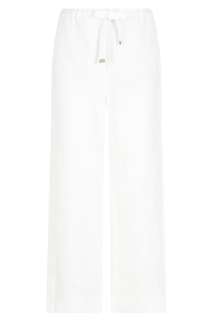 Amedea White Lino Pantaloni