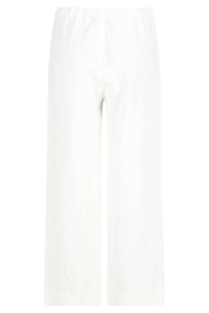 Amedea White Lino Pantaloni